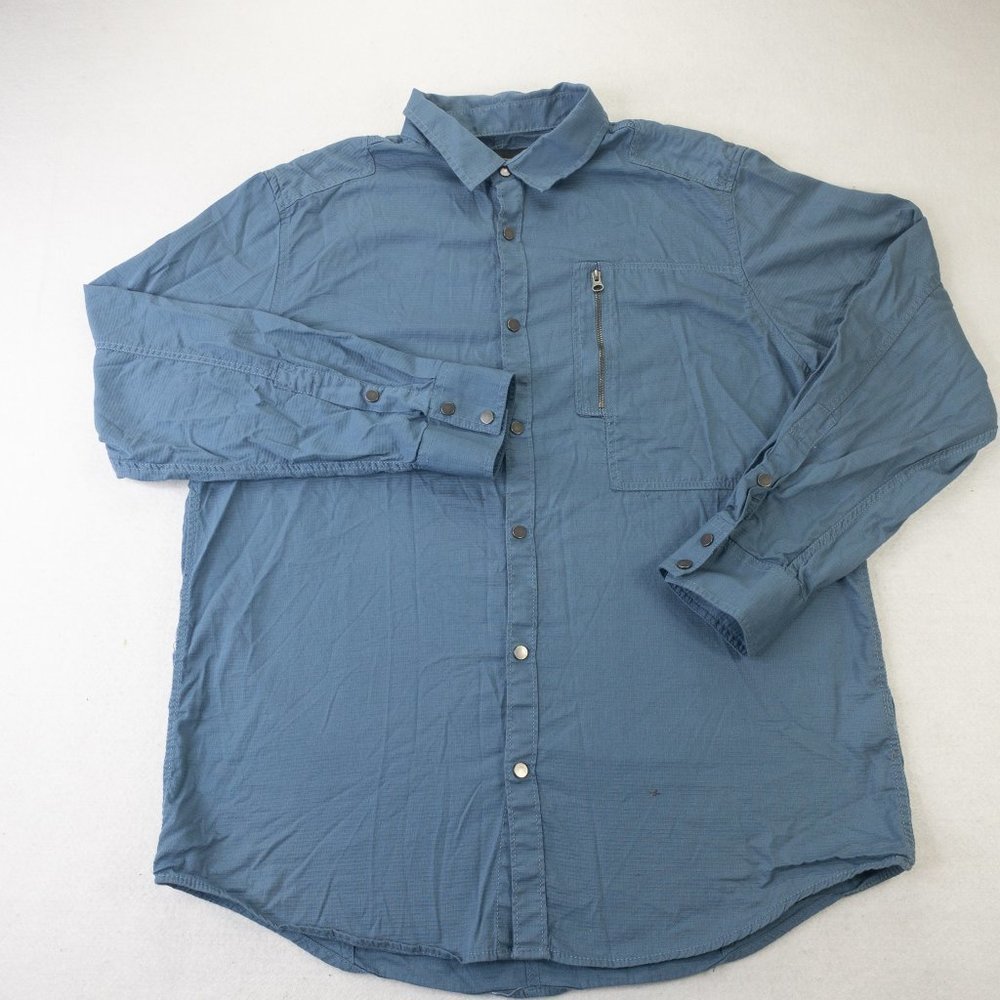 International Concepts Mens Shirt Blue Large Collared Button Down Long Sleeve